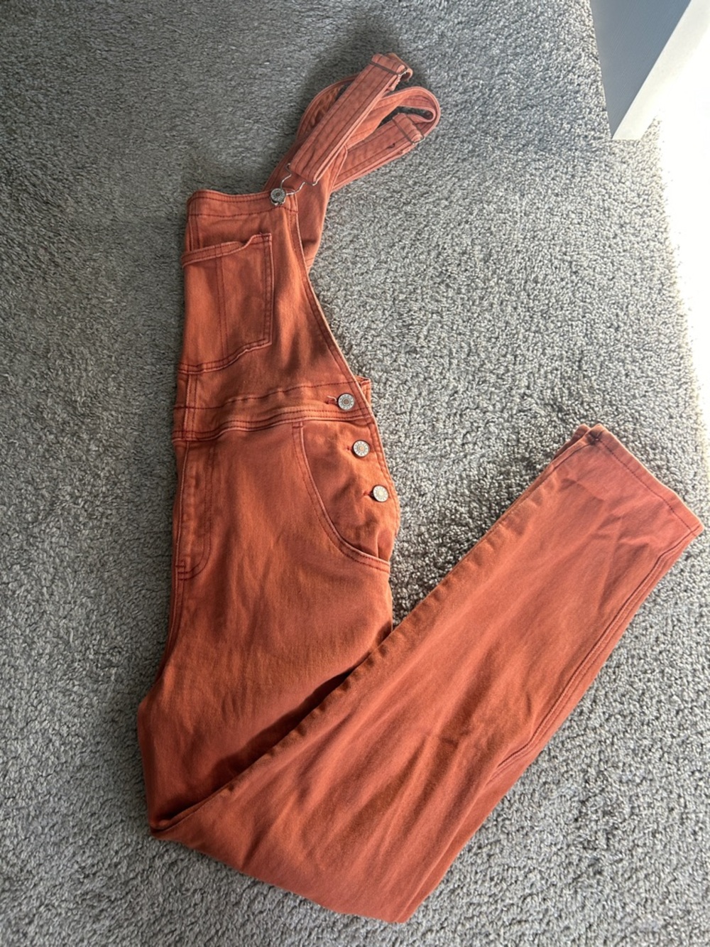 Amazon Rust Orange Denim Overalls Jumpsuit